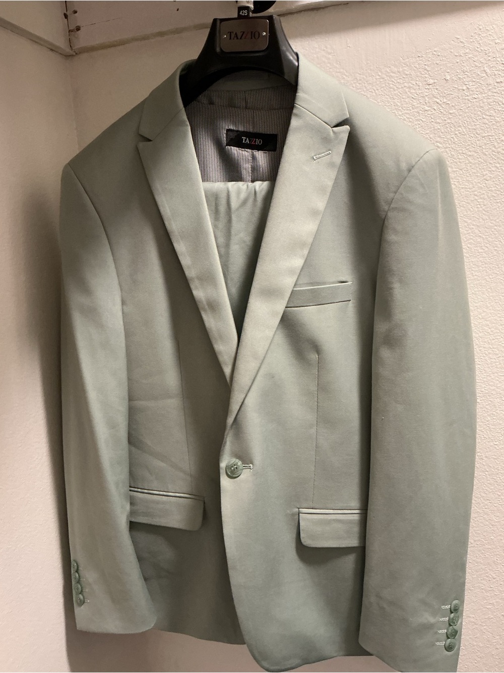 TAZZIO Men's Sage Green Single-Breasted Blazer